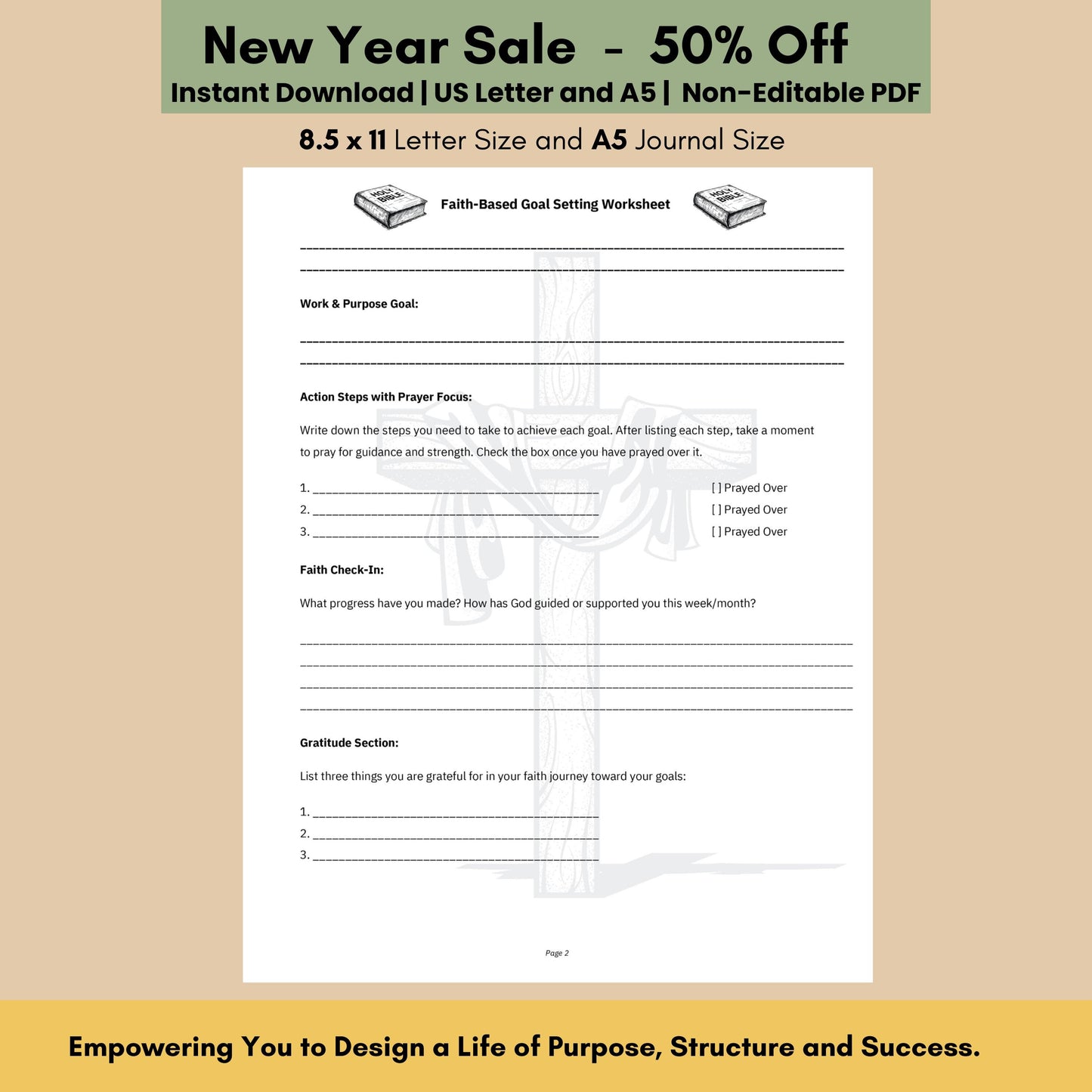 Goal Setting Worksheet Christian Smart Printable Faith Based Tracker Daily pdf principles spiritual goal examples New Year Journal 2025